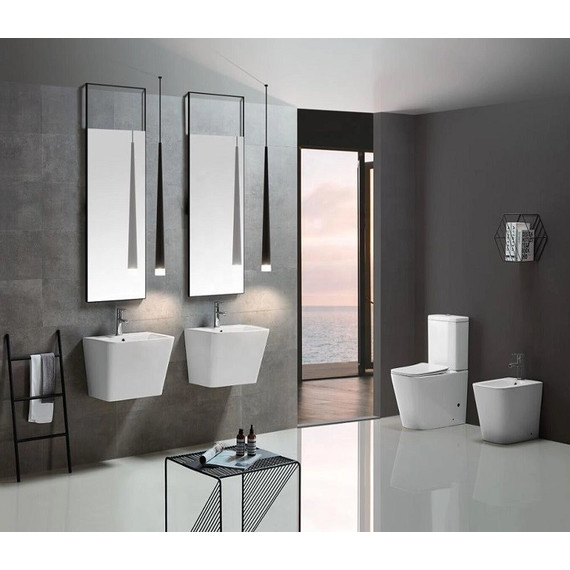 Унитаз-компакт CeramaLux Rimless NS-2170 с крышкой микролифт, Цвет производителя: белый - фото 2