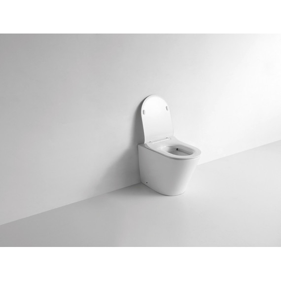 Унитаз приставной CeramaLux Rimless NS-3178 с крышкой микролифт - фото 7