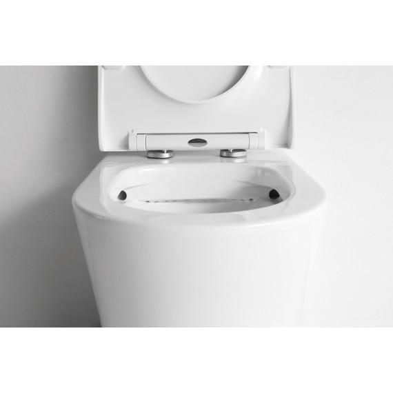 Унитаз приставной CeramaLux Rimless NS-3178 с крышкой микролифт - фото 10