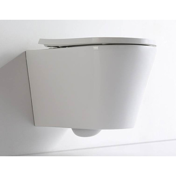 Унитаз подвесной CeramaLux Rimless NS-5178 с крышкой микролифт, Цвет производителя: белый - фото 4