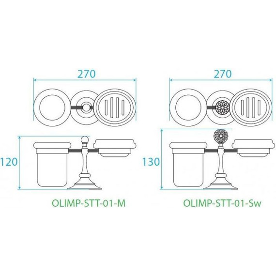 Стакан с мыльницей Cezares Olimp OLIMP-STT-01-Sw - фото 2