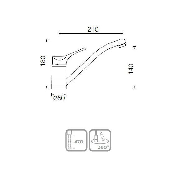 Смеситель для кухни Schock COSMO 710409, оникс - фото 2