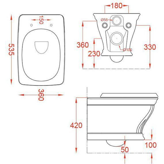 Унитаз подвесной ArtCeram Civitas CIV001 34 00 grigio acquarello, Цвет производителя: серый - фото 2