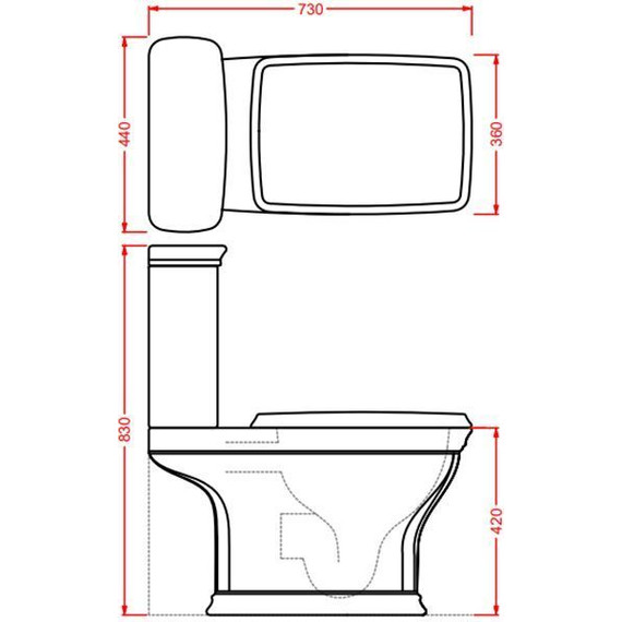 Унитаз-компакт ArtCeram Civitas CIV004 01 00, Цвет производителя: белый - фото 5