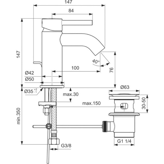 Смеситель для раковины Ideal Standard Silk Black Ceraline BC193XG, черный матовый - фото, картинка 6 Смеситель для раковины Ideal Standard Silk Black Ceraline BC193XG, черный матовый - фото 6