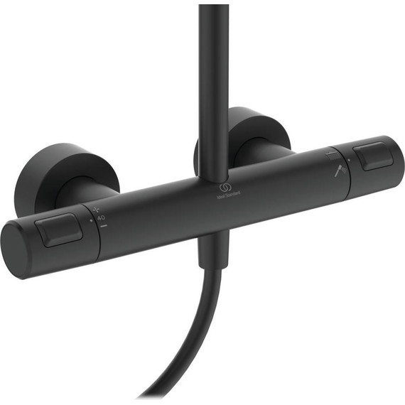Душевая стойка с термостатом Ideal Standard Ceratherm T25 A7545XG, черный матовый - фото, картинка 3 Душевая стойка с термостатом Ideal Standard Ceratherm T25 A7545XG, черный матовый - фото 3