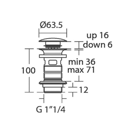 Донный клапан Ideal Standard Silk Black E1482XG, черный матовый - фото 2