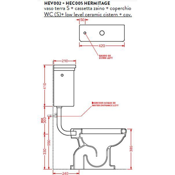 Унитаз-компакт ArtCeram Hermitage HEV003 01 00 - фото 6