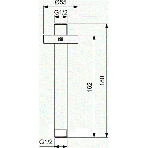 Кронштейн потолочный для верхнего душа Ideal Standard Silk Black Idealrain 150 мм B9446XG, черный матовый - фото 2