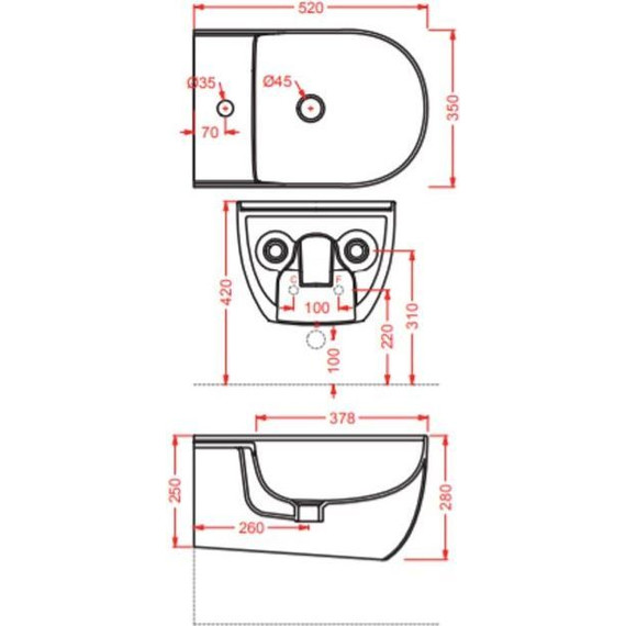 Биде подвесное ArtCeram The One THB001 05 00 bi matt *1, белый матовый - фото 6