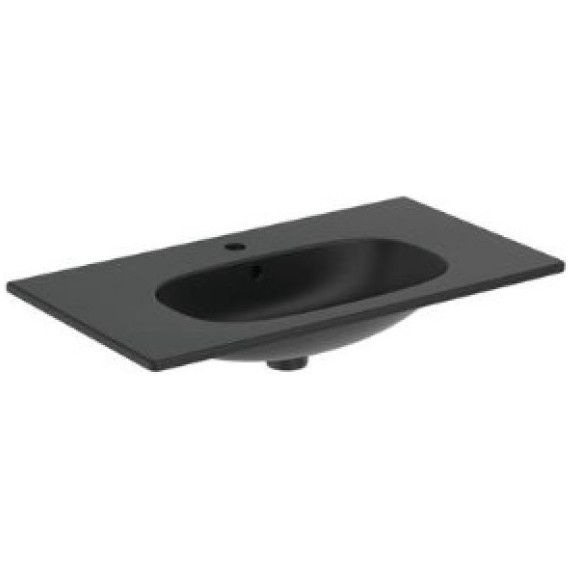 Тумба подвесная с раковиной Ideal Standard Silk Black Tesi 80 см T0051ZT, черный матовый - фото, картинка 3 Тумба подвесная с раковиной Ideal Standard Silk Black Tesi 80 см T0051ZT, черный матовый - фото 3