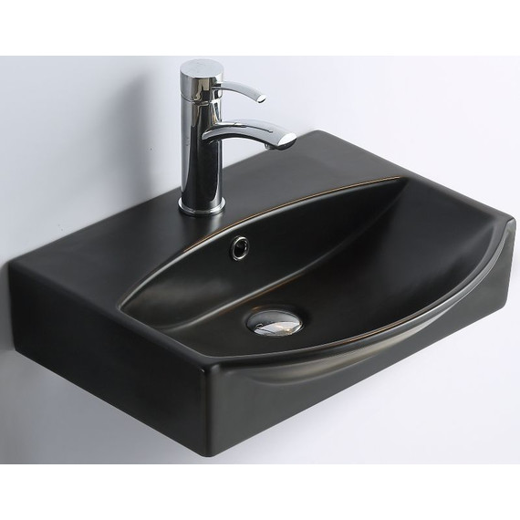 Раковина подвесная CeramaLux N 50 см 78014CMB, черный матовый - фото, картинка 2 Раковина подвесная CeramaLux N 50 см 78014CMB, черный матовый - фото 2
