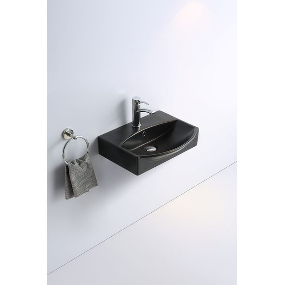 Раковина подвесная CeramaLux N 50 см 78014CMB, черный матовый - фото, картинка 3 Раковина подвесная CeramaLux N 50 см 78014CMB, черный матовый - фото 3