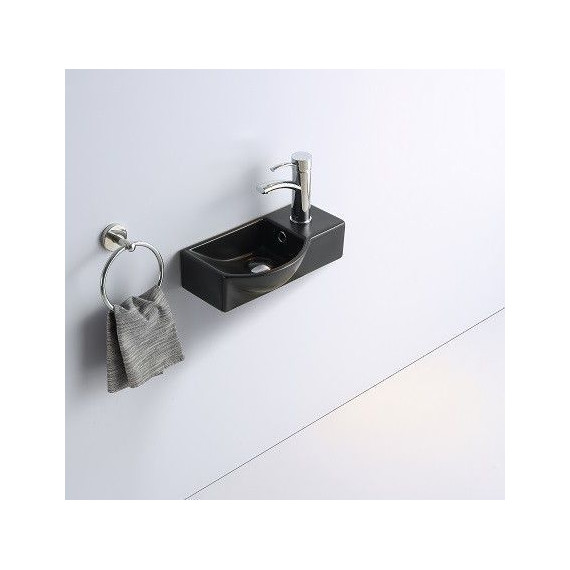Раковина подвесная CeramaLux N 40 см 7947ALMB, черный матовый - фото 3
