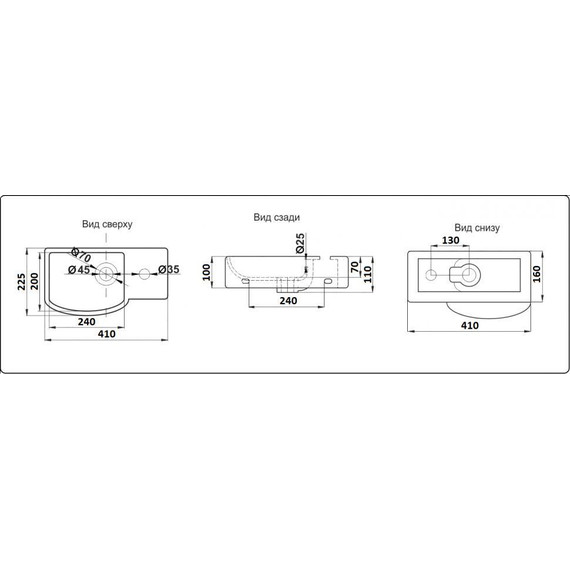 Раковина подвесная CeramaLux N 40 см 7947ALMB, черный матовый - фото 4