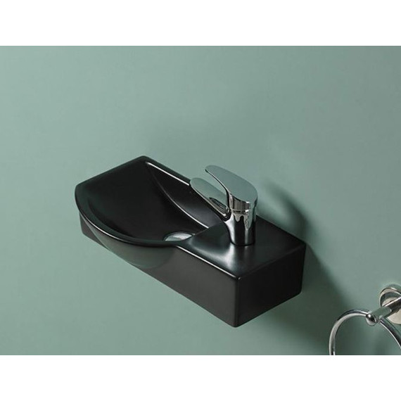 Раковина подвесная CeramaLux N 40 см 7947ALMB, черный матовый - фото 2