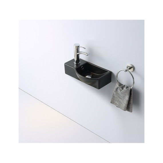 Раковина подвесная CeramaLux N 40 см 7947ARMB, черный матовый - фото 3