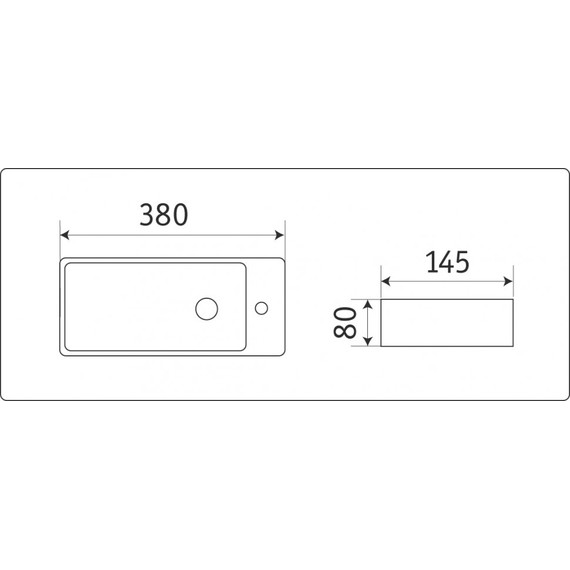 Раковина подвесная CeramaLux N 38 см 9048FL - фото 6