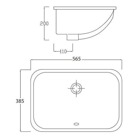Раковина врезная под столешницу Artceram Netuno 56 см NTL001 01 00 - фото 3