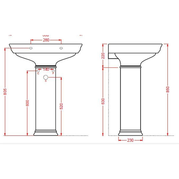Пьедестал ArtCeram Civitas для раковины 68 см CIC001 01 00 bi*1 - фото 3