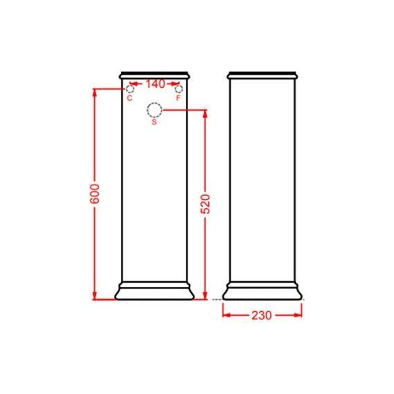 Пьедестал ArtCeram Civitas для раковины 68 см CIC001 03 00, чёрный - фото 2