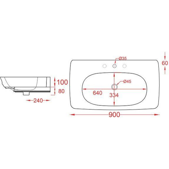 Раковина подвесная ArtCeram Civitas 90 см CIL002 01 00 bi*1 - фото 2