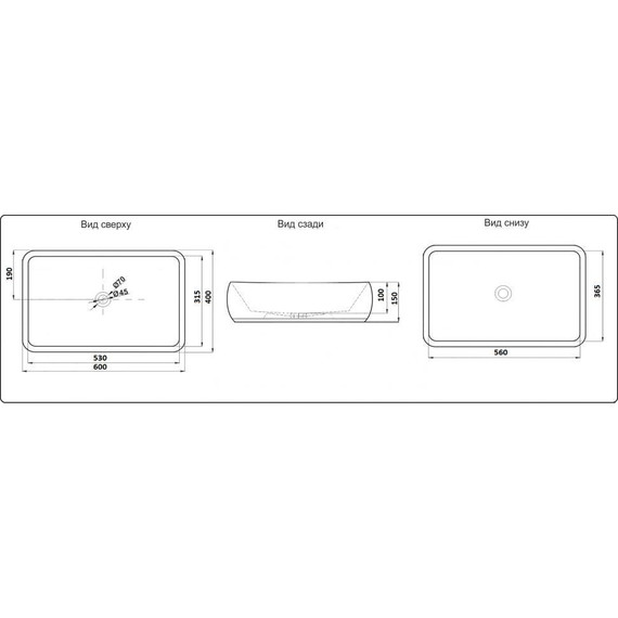 Раковина-чаша CeramaLux N 60 см 9239 - фото 2