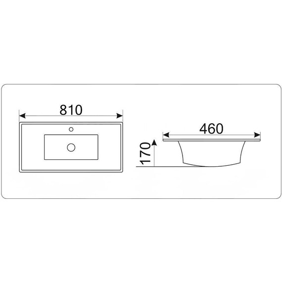 Раковина врезная на столешницу CeramaLux N 81 см JY-807-80 - фото 3