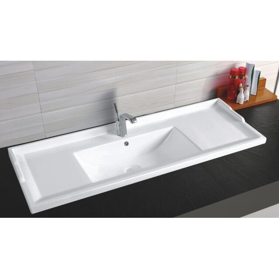 Раковина врезная на столешницу CeramaLux N 120 см NYJ840-120 - фото, картинка 2 Раковина врезная на столешницу CeramaLux N 120 см NYJ840-120 - фото 2