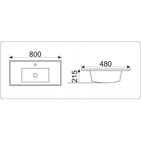 Раковина врезная на столешницу CeramaLux N 80 см NYJ840-80 - фото 3