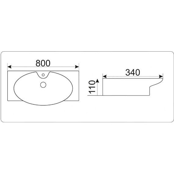 Раковина на столешницу или для установки на кронштейны CeramaLux N 80 см STR4282B - фото, картинка 2 Раковина на столешницу или для установки на кронштейны CeramaLux N 80 см STR4282B - фото 2