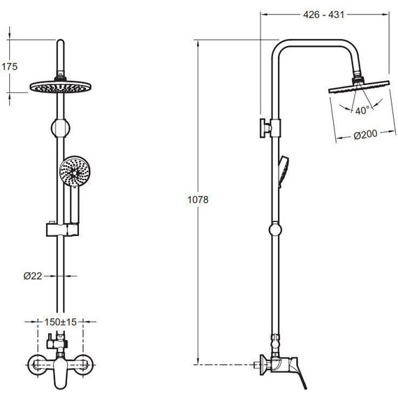 Душевая стойка Jacob Delafon Brive E24329-CP - фото, картинка 6 Душевая стойка Jacob Delafon Brive E24329-CP - фото 6