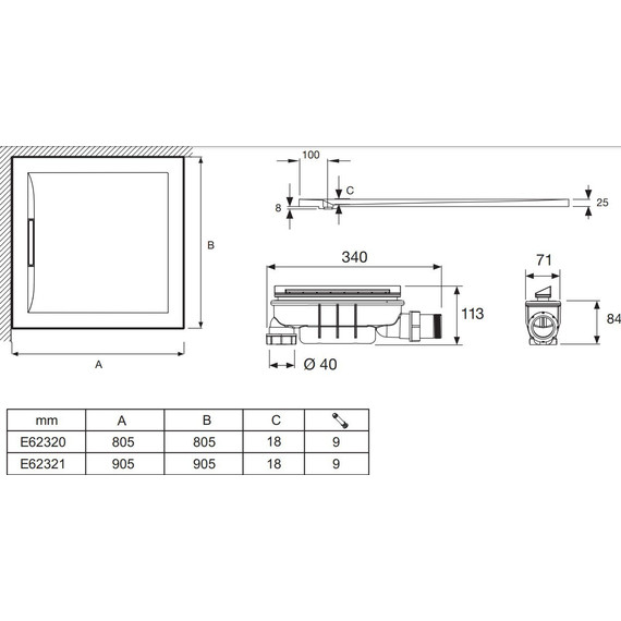 Акриловый поддон Jacob Delafon Flight Pure 80x80 см E62320-00 - фото 5