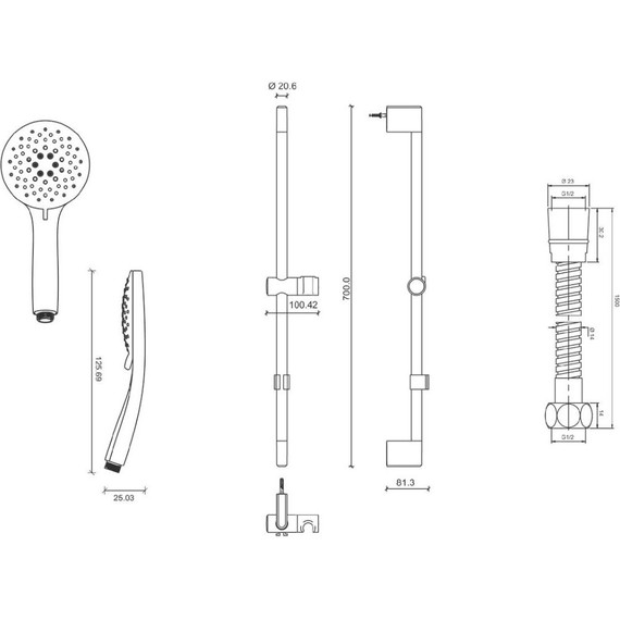 Набор смесителей 3 в 1 для ванны с коротким изливом Jacob Delafon Lucien E20850RU-CP - фото, картинка 8 Набор смесителей 3 в 1 для ванны с коротким изливом Jacob Delafon Lucien E20850RU-CP - фото 8