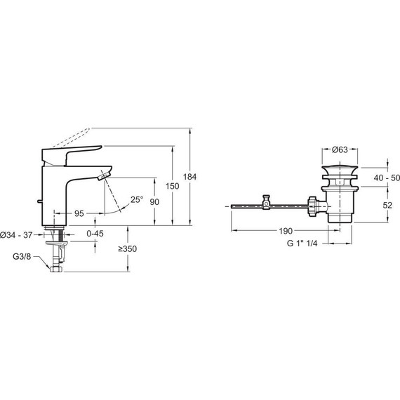 Набор смесителей 3 в 1 для ванны с коротким изливом Jacob Delafon Oscar E29845RU-BL, черный матовый - фото, картинка 11 Набор смесителей 3 в 1 для ванны с коротким изливом Jacob Delafon Oscar E29845RU-BL, черный матовый - фото 11