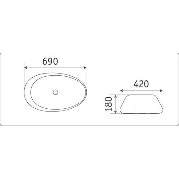 Раковина-чаша CeramaLux N 69 см 7807 - фото 4