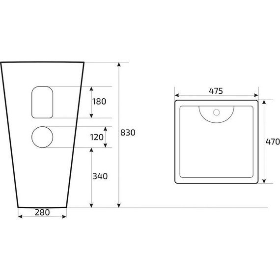 Раковина напольная CeramaLux N 47 см NB145 - фото 6