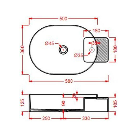Раковина-чаша ArtCeram Cartesio 58 см CAL001 32 99, голубой - фото 2