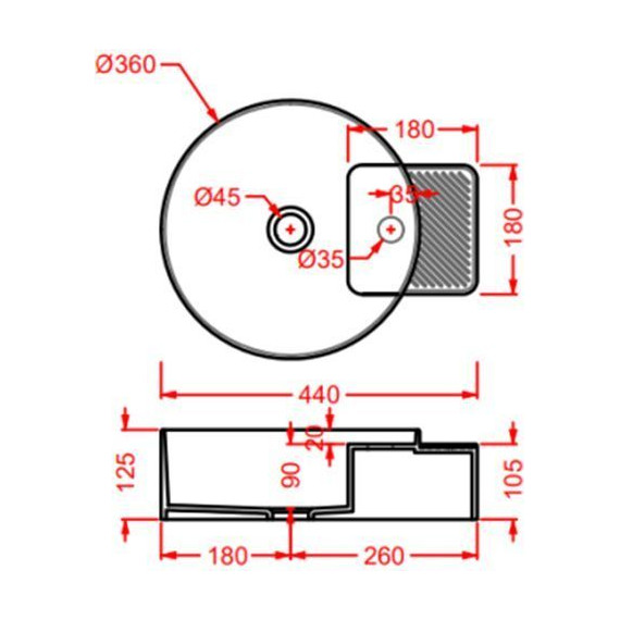 Раковина-чаша ArtCeram Cartesio 44 см CAL004 33 99, розовый - фото 2