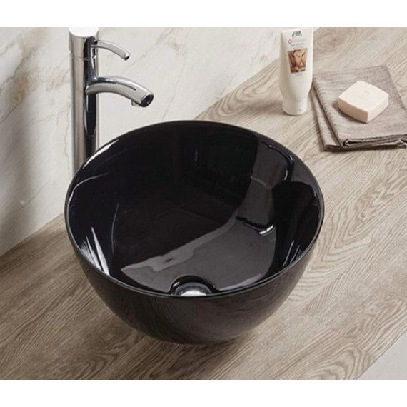 Раковина-чаша CeramaLux NC 41 см 104B, черный глянцевый - фото 2