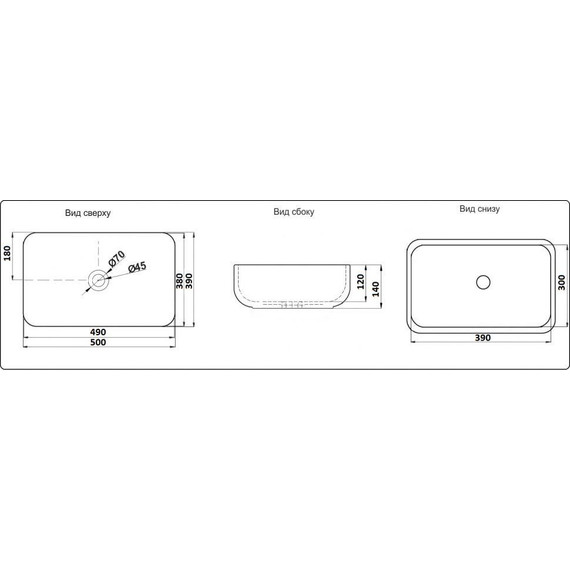 Раковина-чаша CeramaLux NC 50 см 2105, черный матовый - фото, картинка 3 Раковина-чаша CeramaLux NC 50 см 2105, черный матовый - фото 3