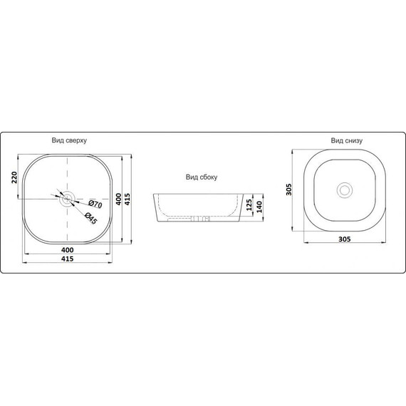Раковина-чаша CeramaLux NC 42 см 360, черный/белый - фото, картинка 3 Раковина-чаша CeramaLux NC 42 см 360, черный/белый - фото 3