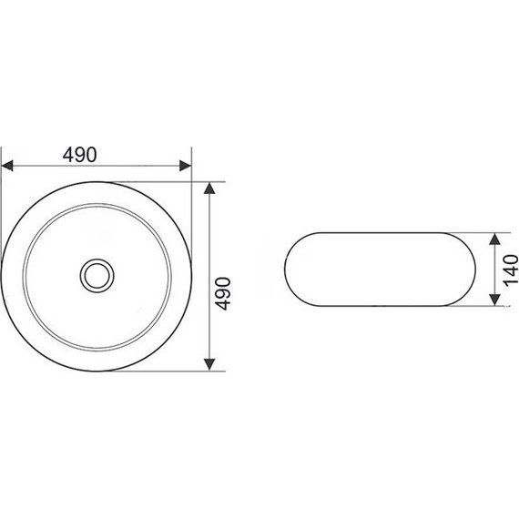 Раковина-чаша CeramaLux NC 49 см 7031AMB, черный матовый - фото 4