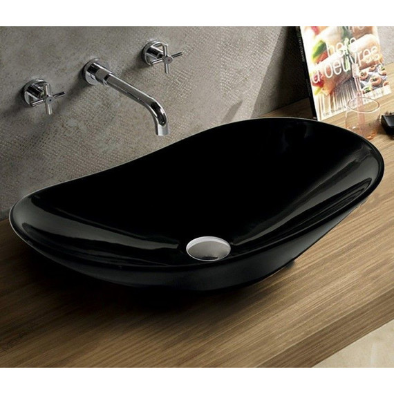 Раковина-чаша CeramaLux NC 61 см 7811AB, черный глянцевый - фото 2