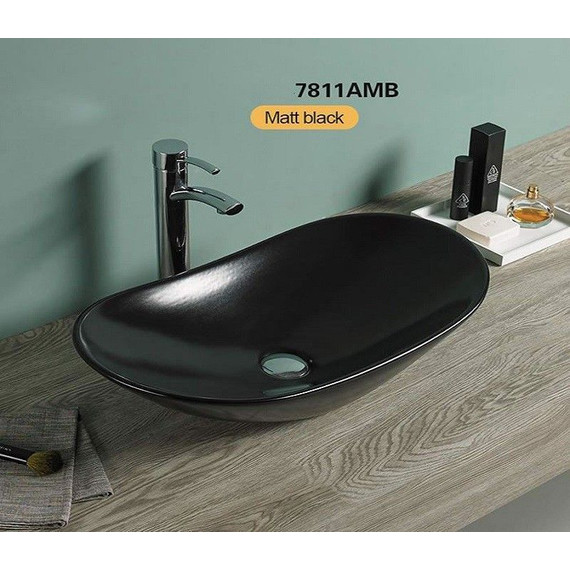 Раковина-чаша CeramaLux NC 61 см 7811AMB, черный матовый - фото 2