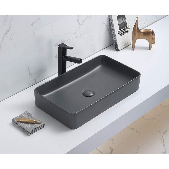 Раковина-чаша CeramaLux NC 60 см 78189MDH-2, серый - фото 2