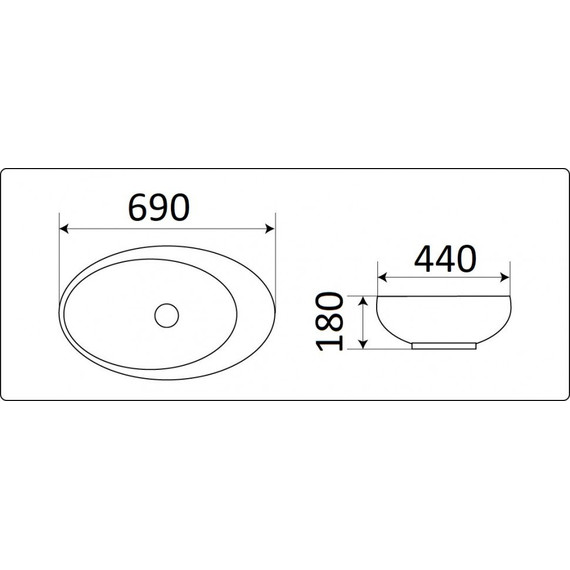 Раковина-чаша CeramaLux NC 69 см 78456, черный глянцевый - фото 3