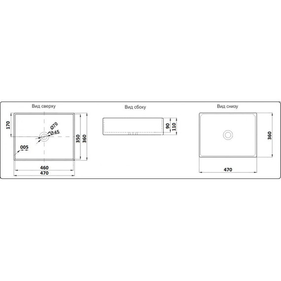Раковина-чаша CeramaLux NC 47 см 9103MB, черный матовый - фото 3