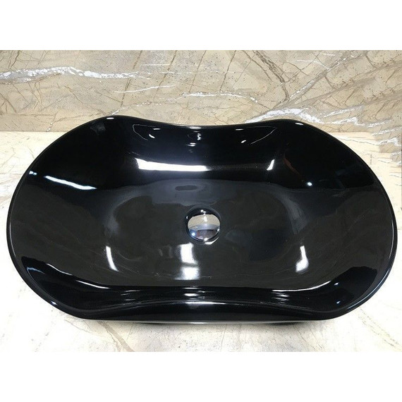 Раковина-чаша CeramaLux NC 66 см 9175AB, черный глянцевый - фото 2
