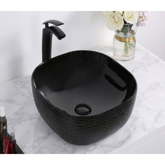 Раковина-чаша CeramaLux LuxeLine 42 см D1301H004, черный глянцевый - фото 2